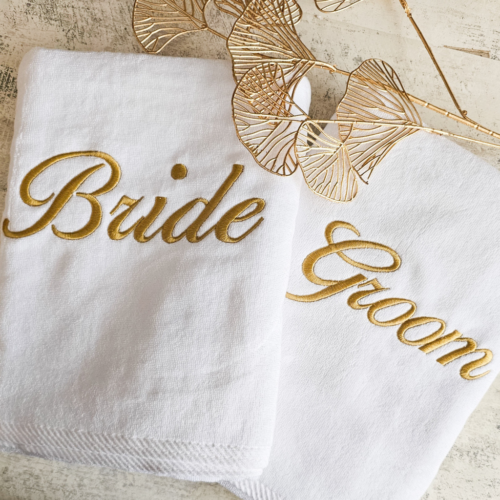 Bride & Groom Bath Towel Set