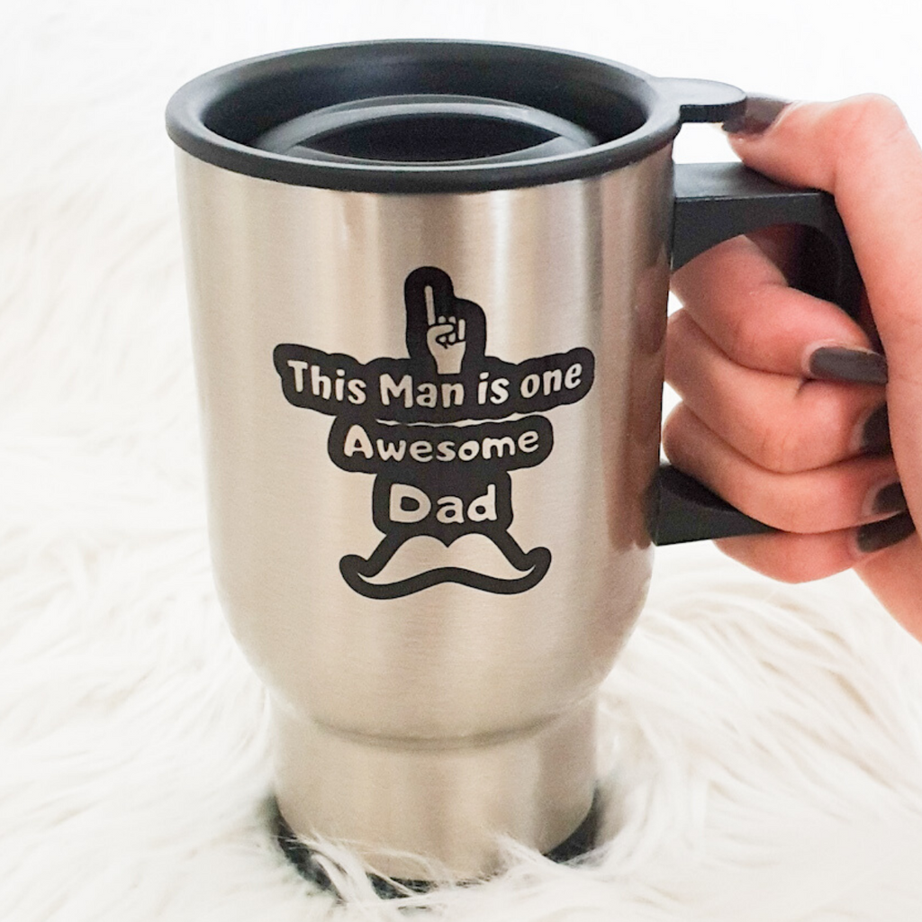 Awesome Dad Travel Mug With Box Wrapping And Patchi