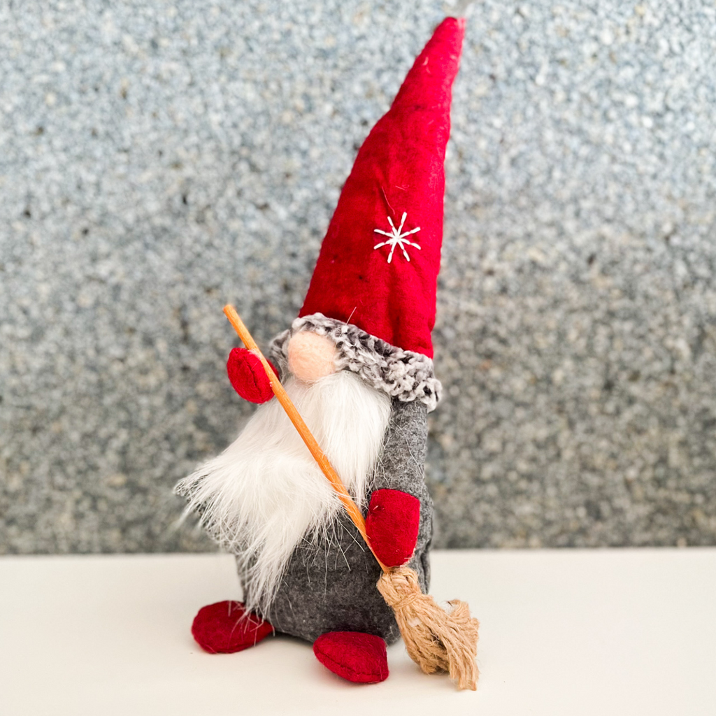 Standing Gnome With Broom Stick